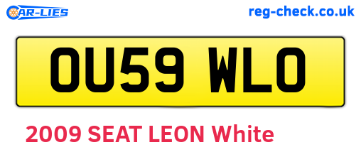 OU59WLO are the vehicle registration plates.