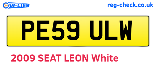 PE59ULW are the vehicle registration plates.