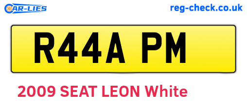 R44APM are the vehicle registration plates.