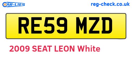 RE59MZD are the vehicle registration plates.