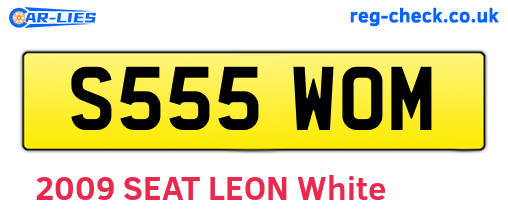 S555WOM are the vehicle registration plates.