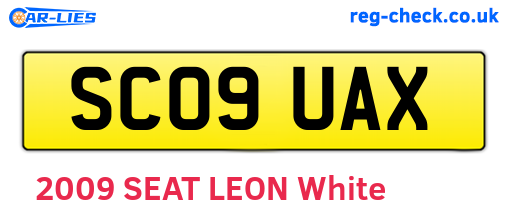 SC09UAX are the vehicle registration plates.