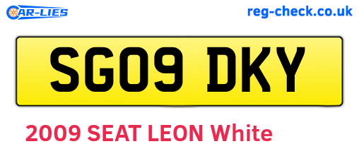 SG09DKY are the vehicle registration plates.
