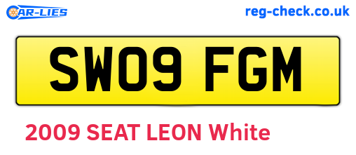 SW09FGM are the vehicle registration plates.