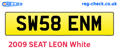 SW58ENM are the vehicle registration plates.