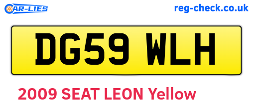 DG59WLH are the vehicle registration plates.
