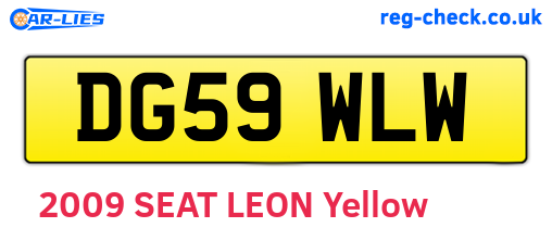 DG59WLW are the vehicle registration plates.