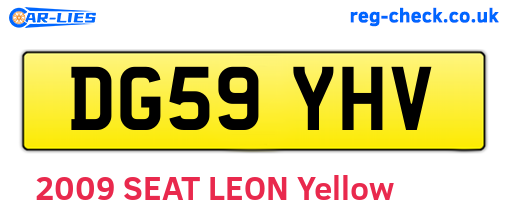 DG59YHV are the vehicle registration plates.