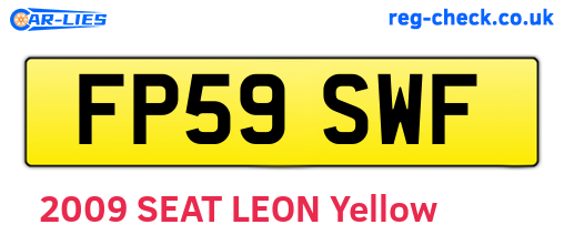 FP59SWF are the vehicle registration plates.