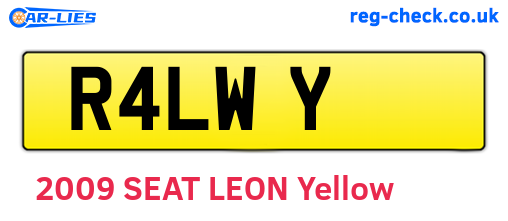 R4LWY are the vehicle registration plates.