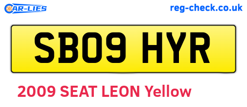 SB09HYR are the vehicle registration plates.