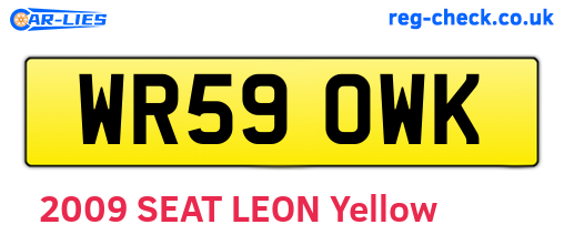 WR59OWK are the vehicle registration plates.