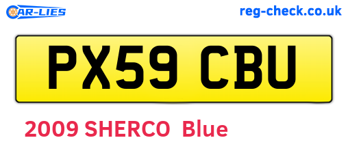 PX59CBU are the vehicle registration plates.
