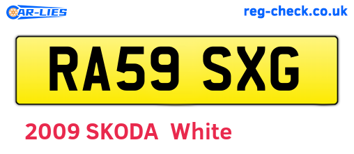 RA59SXG are the vehicle registration plates.
