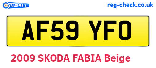AF59YFO are the vehicle registration plates.