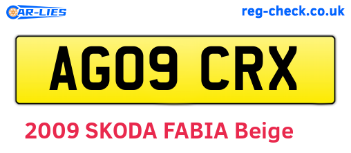 AG09CRX are the vehicle registration plates.