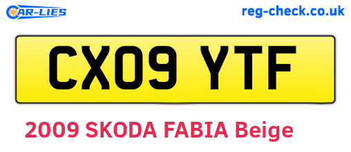 CX09YTF are the vehicle registration plates.