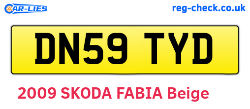 DN59TYD are the vehicle registration plates.