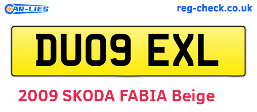 DU09EXL are the vehicle registration plates.