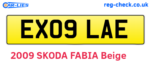 EX09LAE are the vehicle registration plates.