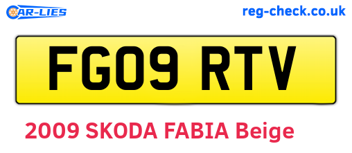 FG09RTV are the vehicle registration plates.