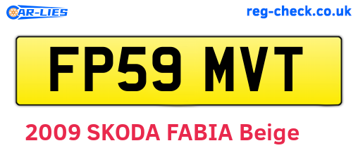 FP59MVT are the vehicle registration plates.