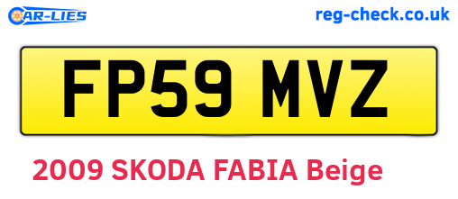 FP59MVZ are the vehicle registration plates.