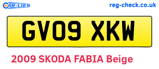 GV09XKW are the vehicle registration plates.