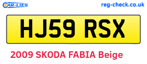 HJ59RSX are the vehicle registration plates.