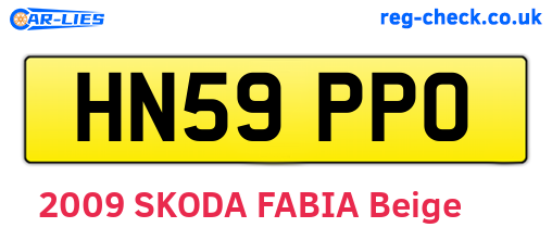 HN59PPO are the vehicle registration plates.