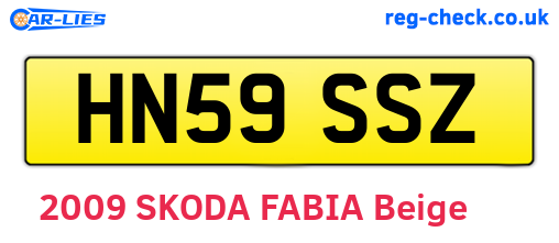 HN59SSZ are the vehicle registration plates.