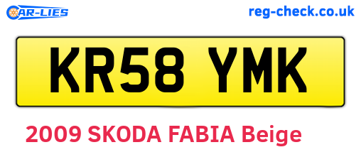 KR58YMK are the vehicle registration plates.