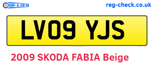 LV09YJS are the vehicle registration plates.