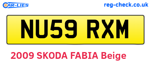 NU59RXM are the vehicle registration plates.