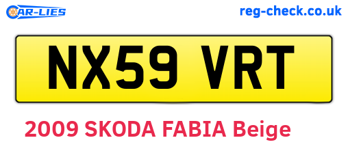 NX59VRT are the vehicle registration plates.