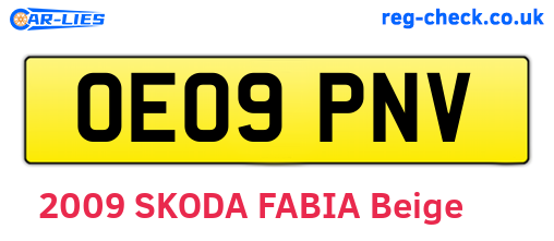 OE09PNV are the vehicle registration plates.
