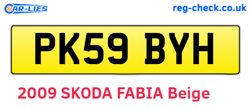 PK59BYH are the vehicle registration plates.