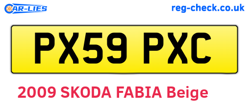 PX59PXC are the vehicle registration plates.