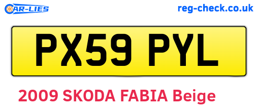 PX59PYL are the vehicle registration plates.