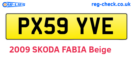 PX59YVE are the vehicle registration plates.