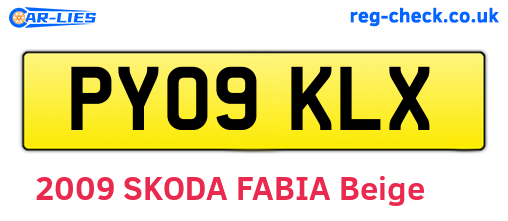 PY09KLX are the vehicle registration plates.