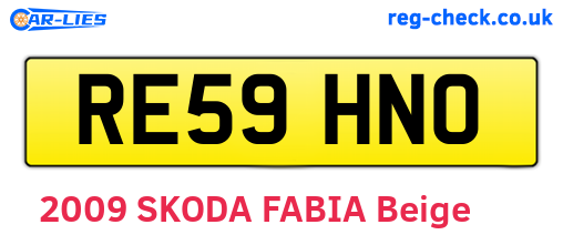 RE59HNO are the vehicle registration plates.