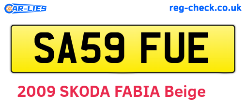 SA59FUE are the vehicle registration plates.