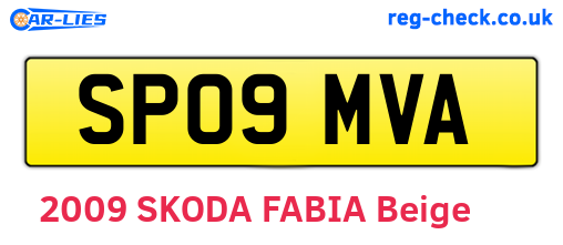 SP09MVA are the vehicle registration plates.