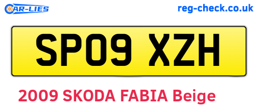 SP09XZH are the vehicle registration plates.