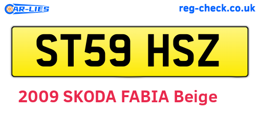 ST59HSZ are the vehicle registration plates.