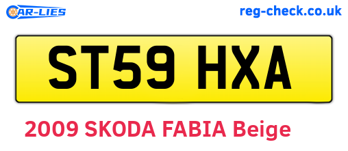 ST59HXA are the vehicle registration plates.