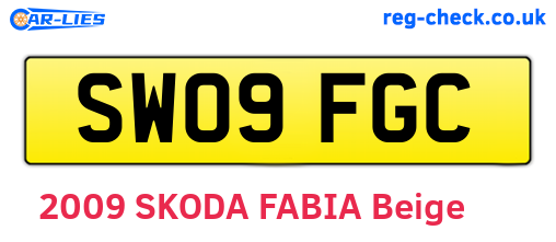 SW09FGC are the vehicle registration plates.