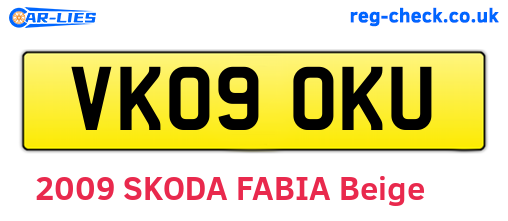 VK09OKU are the vehicle registration plates.