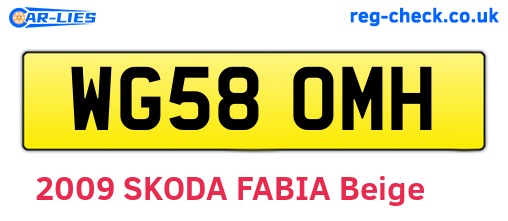 WG58OMH are the vehicle registration plates.